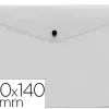 Pochette enveloppe liderpapel polypropylène 180 microns 260x140mm 50f fermeture bouton résistant transparent