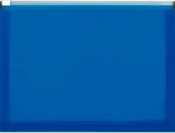 Pochette enveloppe liderpapel polypropylène 180 microns a5 210x148mm fermeture éclair a5 transparent bleu