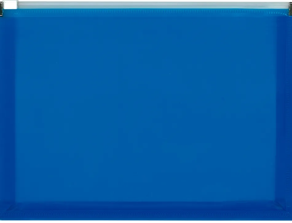Pochette enveloppe liderpapel polypropylène 180 microns a5 210x148mm fermeture éclair a5 transparent bleu