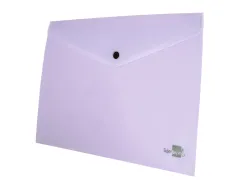 Pochette enveloppe liderpapel polypropylene 180 microns a4 97x210mm 50f fermeture bouton lavande opaque