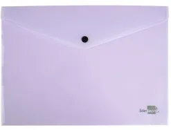 Pochette enveloppe liderpapel polypropylene 180 microns a4 97x210mm 50f fermeture bouton lavande opaque