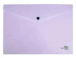 Pochette enveloppe liderpapel polypropylene 180 microns a4 97x210mm 50f fermeture bouton lavande opaque