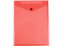 Pochette enveloppe liderpapel polypropylene 180 microns a4 297x210mm avec soufflet fermeture bouton rouge