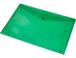 Pochette enveloppe liderpapel polypropylène 180 microns a3 420x297mm 50f fermeture bouton résistant transparent vert
