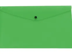 Pochette enveloppe liderpapel polypropylène 180 microns a3 420x297mm 50f fermeture bouton résistant transparent vert