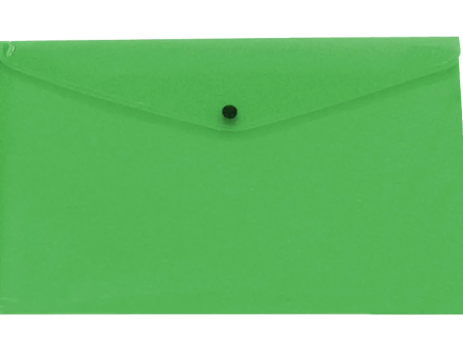 Pochette enveloppe liderpapel polypropylène 180 microns a3 420x297mm 50f fermeture bouton résistant transparent vert
