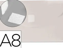 Pochette enveloppe liderpapel polypropylène 180 micorns a8 74x52mm 50f fermeture bouton résistant transparent