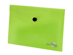 Pochette enveloppe liderpapel polypropylène 180 microns a7 105x74mm 50f fermeture bouton résistant transparent vert