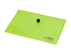 Pochette enveloppe liderpapel polypropylène 180 microns a7 105x74mm 50f fermeture bouton résistant transparent vert