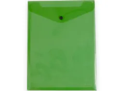 Pochette enveloppe liderpapel polypropylene 180 microns a4 297x210mm avec soufflet fermeture bouton vert