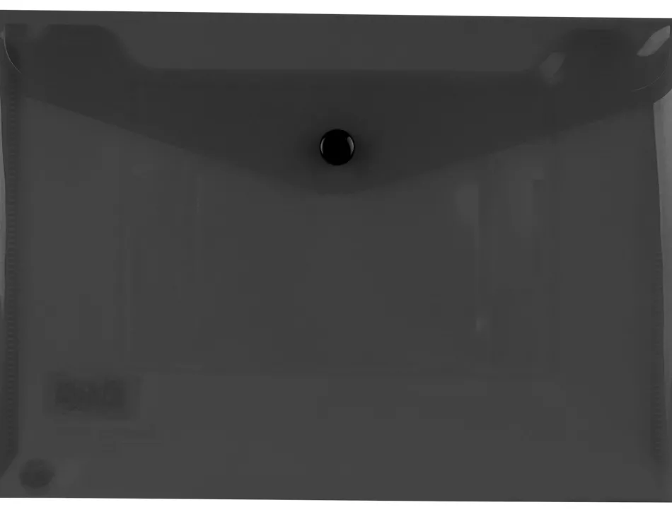 Pochette enveloppe liderpapel polypropylène 180 microns a5 210x148mm 50f fermeture bouton résistant transparent noir