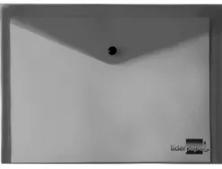 Pochette enveloppe liderpapel polypropylene 180 microns a5 210x148mm 50f fermeture bouton resistant noir opaque