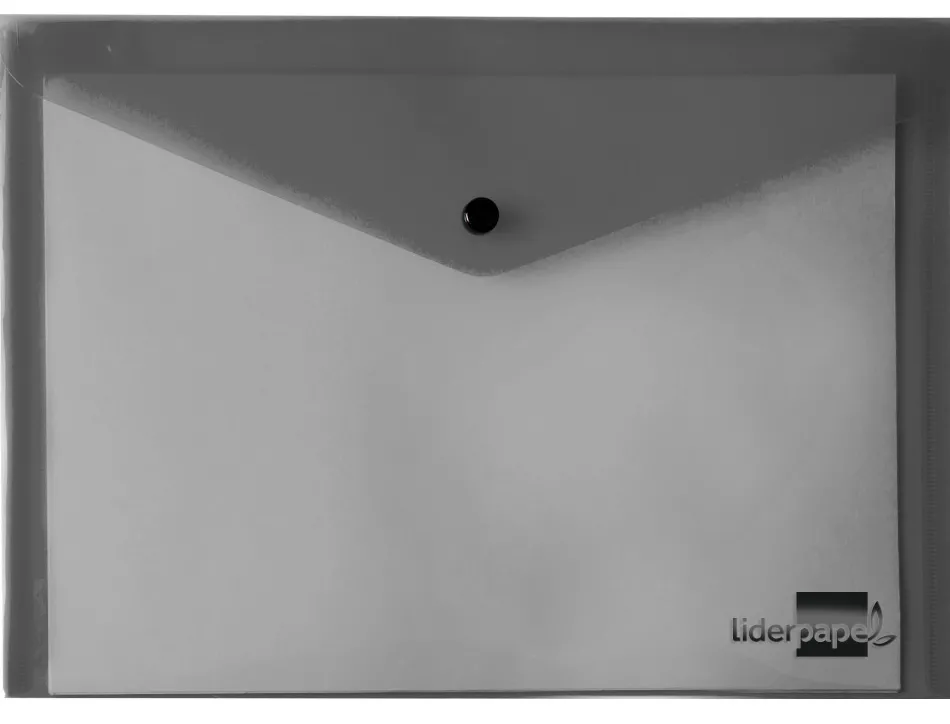 Pochette enveloppe liderpapel polypropylene 180 microns a5 210x148mm 50f fermeture bouton resistant noir opaque