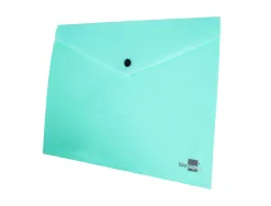 Pochette enveloppe liderpapel polypropylene 180 microns a4 97x210mm 50f fermeture bouton vert pomme opaque