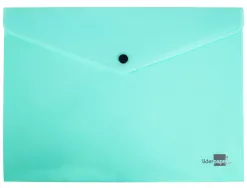 Pochette enveloppe liderpapel polypropylene 180 microns a4 97x210mm 50f fermeture bouton vert pomme opaque