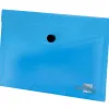Pochette enveloppe liderpapel polypropylène 180 microns a7 105x74mm 50f fermeture bouton résistant transparent bleu
