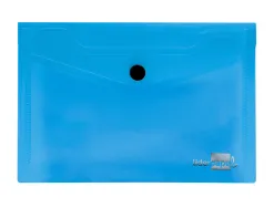 Pochette enveloppe liderpapel polypropylène 180 microns a7 105x74mm 50f fermeture bouton résistant transparent bleu