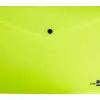 Pochette enveloppe liderpapel polypropylene 180 microns a4 97x210mm 50f fermeture bouton jaune fluo opaque