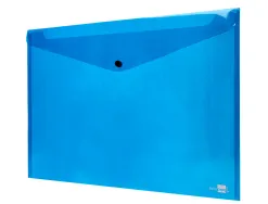Pochette enveloppe liderpapel polypropylène 180 microns a3 420x297mm 50f fermeture bouton résistant transparent bleu