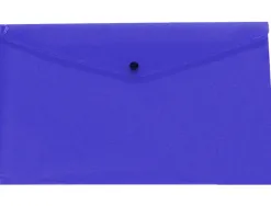 Pochette enveloppe liderpapel polypropylène 180 microns a3 420x297mm 50f fermeture bouton résistant transparent bleu