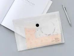 Pochette enveloppe liderpapel polypropylène 180 microns a6 148x105mm 50f fermeture bouton transparent