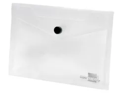 Pochette enveloppe liderpapel polypropylène 180 microns a6 148x105mm 50f fermeture bouton transparent