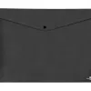 Pochette enveloppe liderpapel polypropylene 180 microns a3 420x297mm 50f fermeture bouton resistant noir opaque