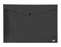 Pochette enveloppe liderpapel polypropylene 180 microns a3 420x297mm 50f fermeture bouton resistant noir opaque