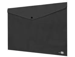 Pochette enveloppe liderpapel polypropylene 180 microns a3 420x297mm 50f fermeture bouton resistant noir opaque