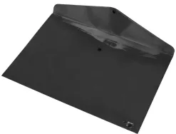 Pochette enveloppe liderpapel polypropylene 180 microns a3 420x297mm 50f fermeture bouton resistant noir opaque