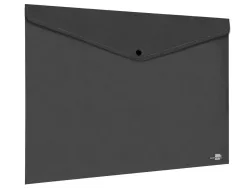 Pochette enveloppe liderpapel polypropylene 180 microns a3 420x297mm 50f fermeture bouton resistant noir opaque