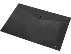 Pochette enveloppe liderpapel polypropylene 180 microns a3 420x297mm 50f fermeture bouton resistant noir opaque