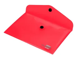 Pochette enveloppe liderpapel polypropylène 180 microns a6 148x105mm 50f fermeture bouton transparent rouge
