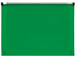Pochette enveloppe liderpapel polypropylne 180 microns a4 210x297mm fermeture clair vert translucide