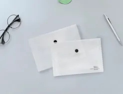 Pochette enveloppe liderpapel polypropylène 180 microns a7 105x74mm 50f fermeture bouton résistant transparent