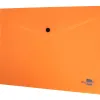 Pochette enveloppe liderpapel polypropylene 180 microns a4 97x210mm 50f fermeture bouton orange fluo opaque