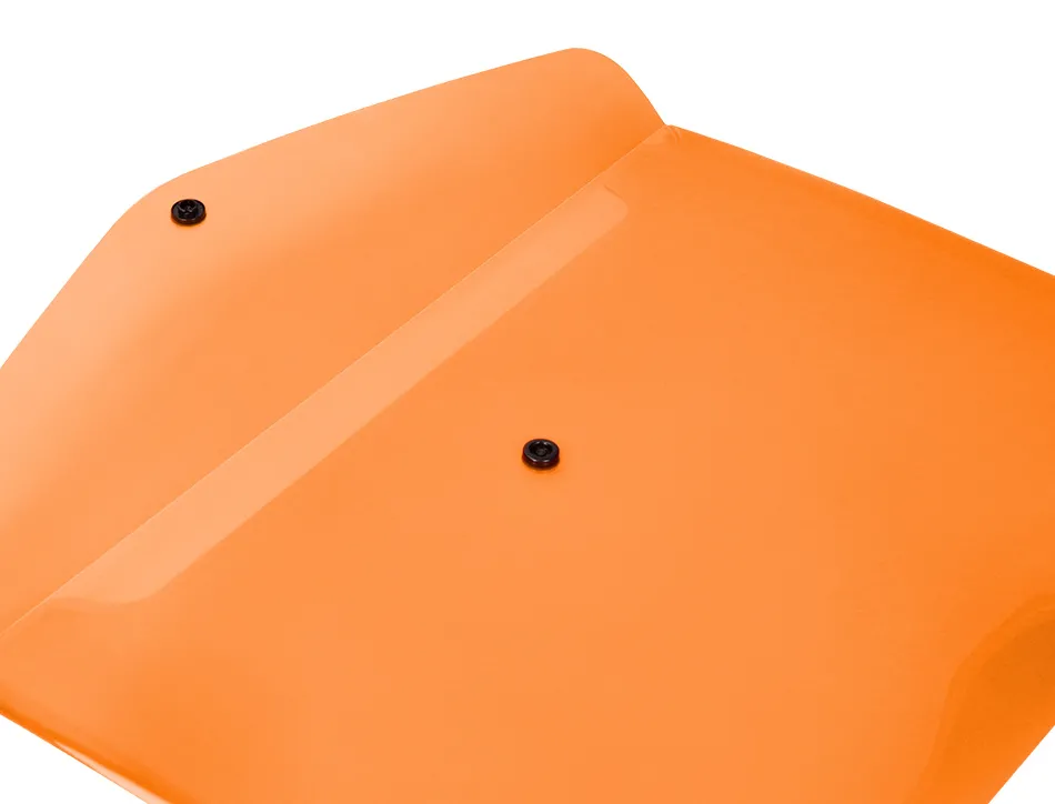 Pochette enveloppe liderpapel polypropylene 180 microns a4 97x210mm 50f fermeture bouton orange fluo opaque