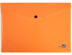 Pochette enveloppe liderpapel polypropylene 180 microns a4 97x210mm 50f fermeture bouton orange fluo opaque