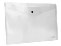 Pochette enveloppe liderpapel polypropylène 180 microns a4 297x210mm 50f fermeture bouton résistant transparent