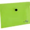 Pochette enveloppe liderpapel polypropylène 180 microns a6 148x105mm 50f fermeture bouton transparent vert