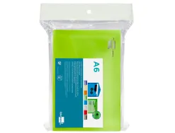 Pochette enveloppe liderpapel polypropylène 180 microns a6 148x105mm 50f fermeture bouton transparent vert