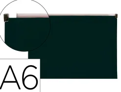 Pochette enveloppe liderpapel polypropylene 180 microns a6 105x148mm fermeture eclair noir opaque