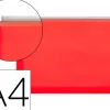 Pochette enveloppe liderpapel polypropylne 180 microns a4 210x297mm fermeture clair rouge translucide