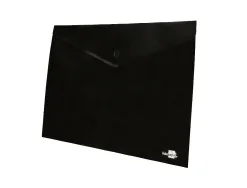Pochette enveloppe liderpapel polypropylene 180 microns a4 97x210mm 50f fermeture bouton resistant noir opaque