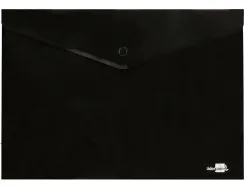 Pochette enveloppe liderpapel polypropylene 180 microns a4 97x210mm 50f fermeture bouton resistant noir opaque