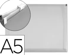 Pochette enveloppe liderpapel polypropylène 180 microns a5 210x148mm fermeture éclair transparent incolore