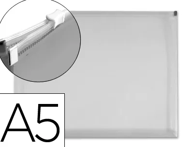 Pochette enveloppe liderpapel polypropylène 180 microns a5 210x148mm fermeture éclair transparent incolore