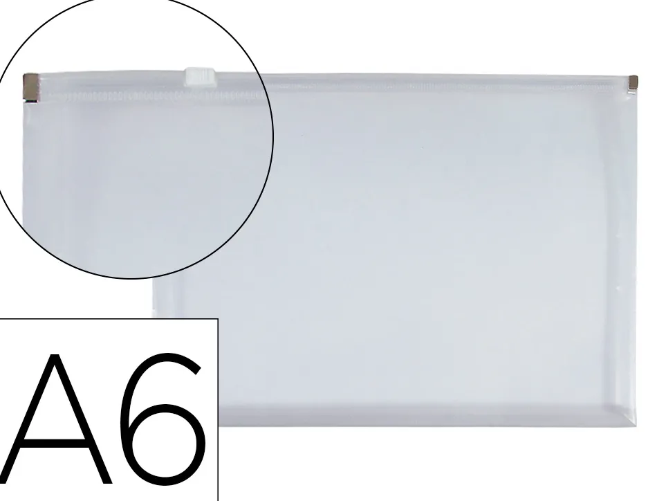 Pochette enveloppe liderpapel polypropylene 180 microns a6 105x148mm fermeture eclair transparent incolore
