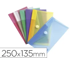Pochette enveloppe tarifold format chéquier polypropylène transparent coloris assortis sachet 6 unités