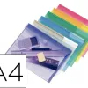 Pochette enveloppe tarifold a4 polypropylène transparent coloris assortis sachet 12 unités